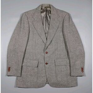 Palm Beach Jacket Mens 42R Brown Houndstooth Blazer Sport Coat Vintage 70s 80s‎